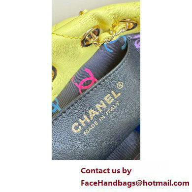 CHANEL Shiny Lambskin  &  Gold-Tone Metal Backpack AS4810 yellow 2025